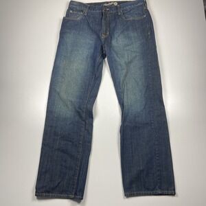 Old Navy Straight Jeans Mens 35X31.5 Blue Dark Wash Classic Americana Denim Pant